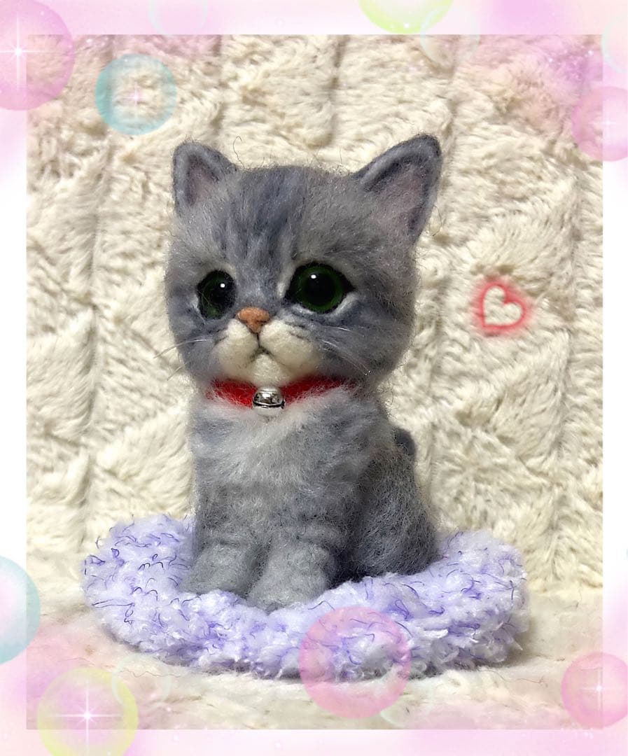 羊毛フェルト。猫。オーダーNo.41
