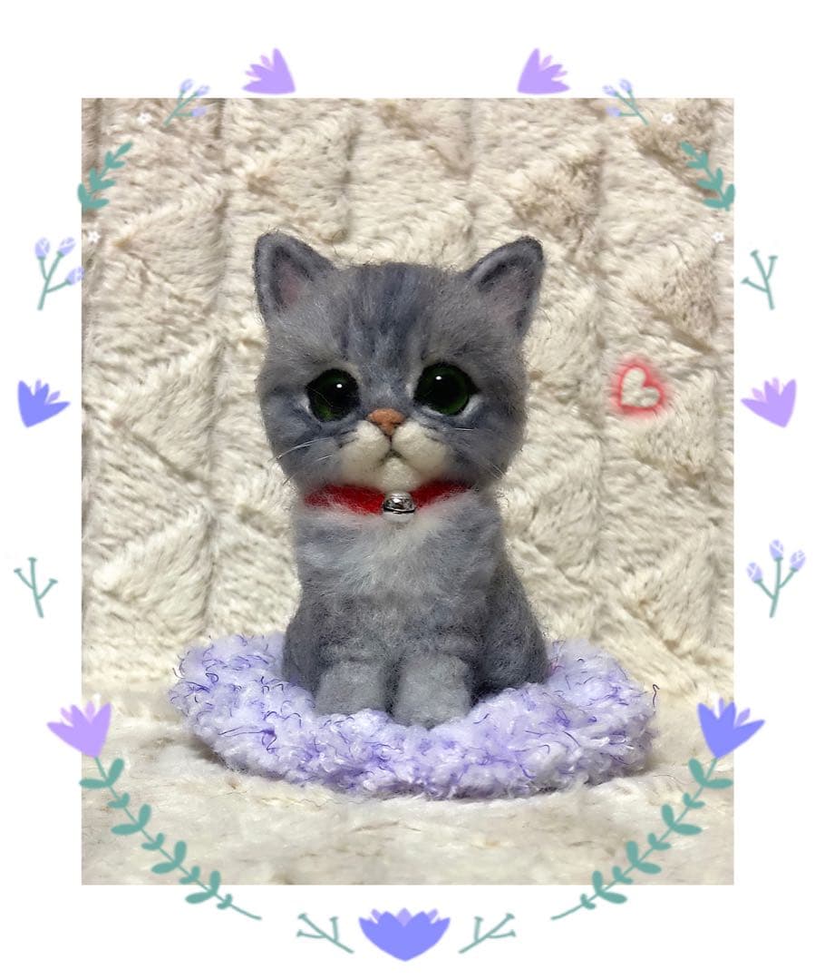 羊毛フェルト。猫。オーダーNo.41