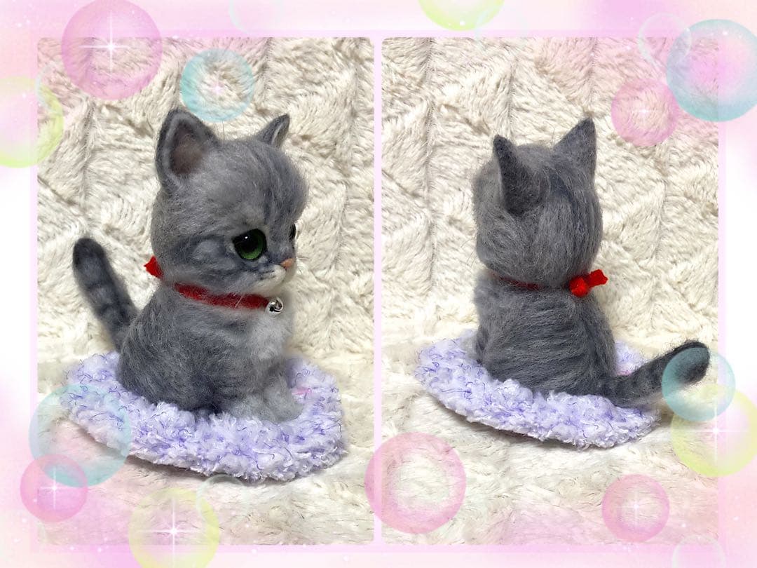 羊毛フェルト。猫。オーダーNo.41