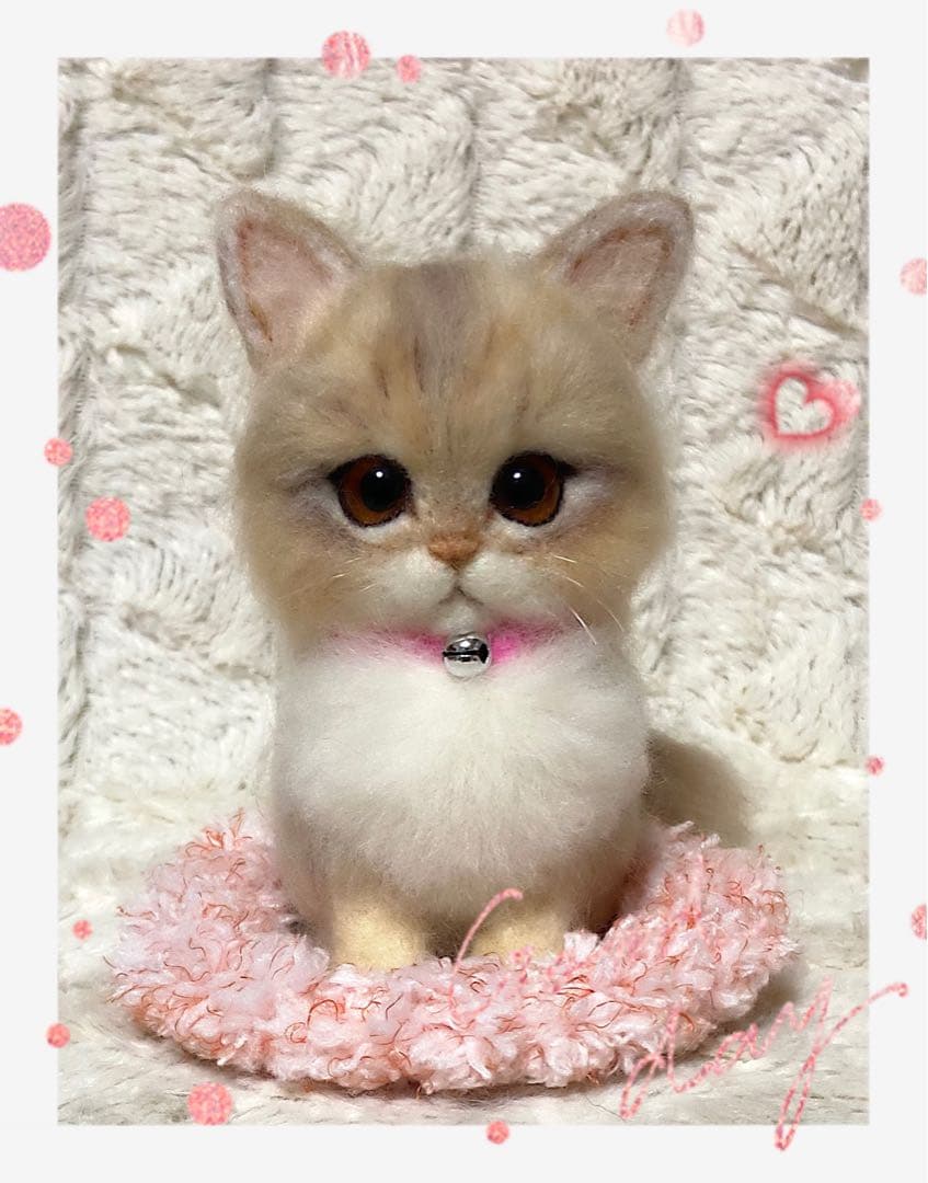 羊毛フェルト。猫。オーダーNo.41