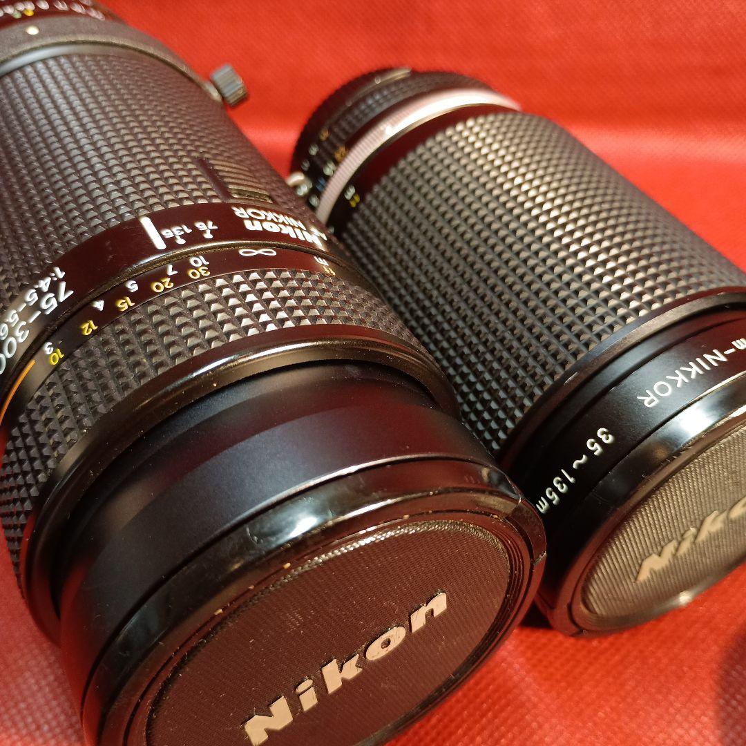 Nikon F3 一眼レフカメラ + レンズ2本 + フラッシュ