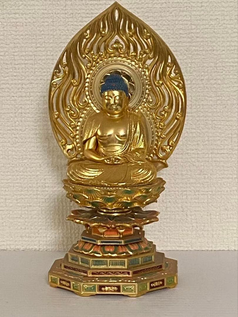 教美術 积迦如来像（合金） 阿弥陀如来 置物 時代物