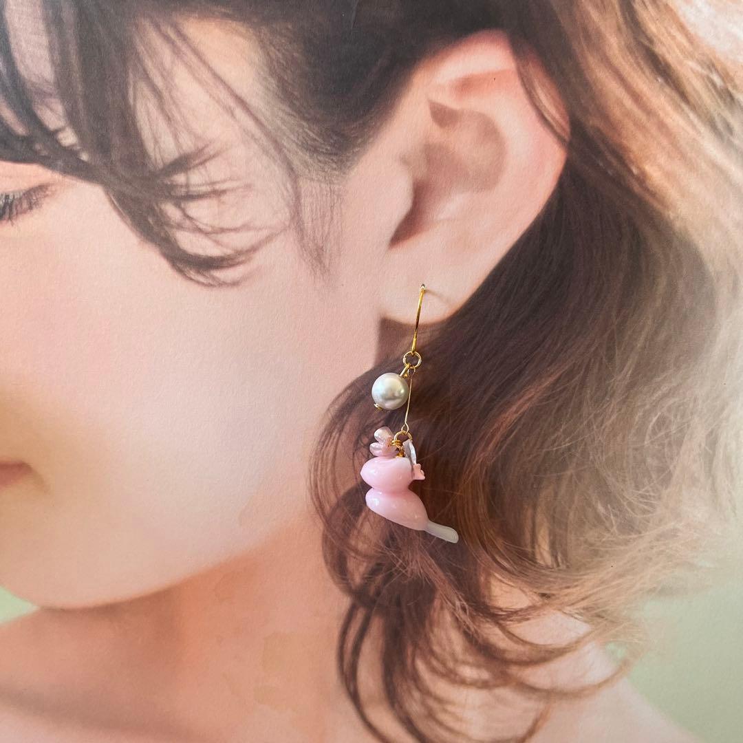 ฅ❤️ ねこ　猫　レジン　うさぎ　花　ピアス　イヤリング　ハンドメイド