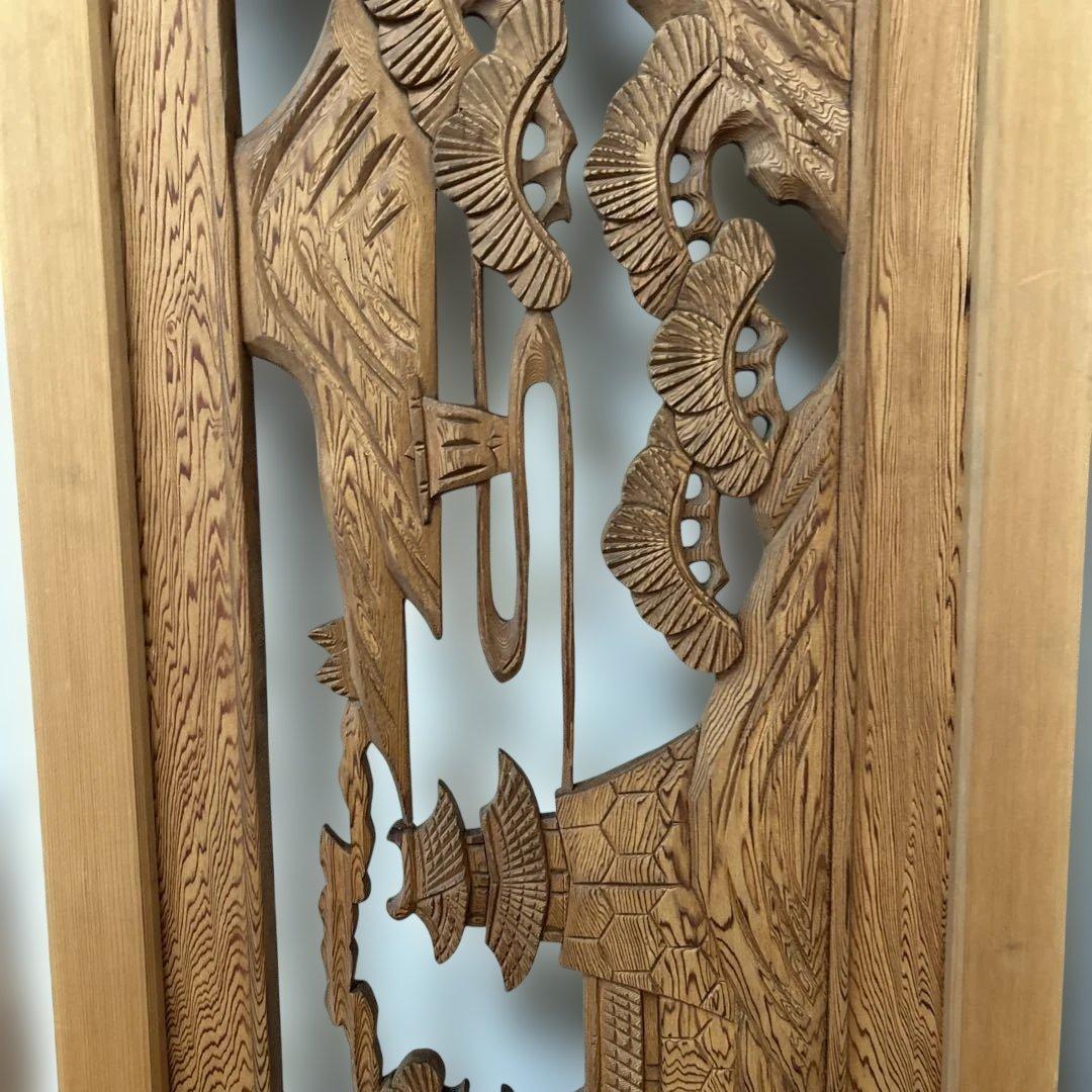 屋久杉　欄間　高級　中古品　サイズ:187センチ×40.5センチ×3センチ