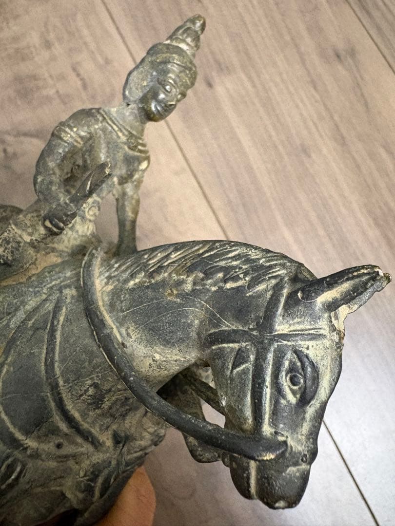 古銅仏像 馬乗 古玩 仏教美術 古銅 置物