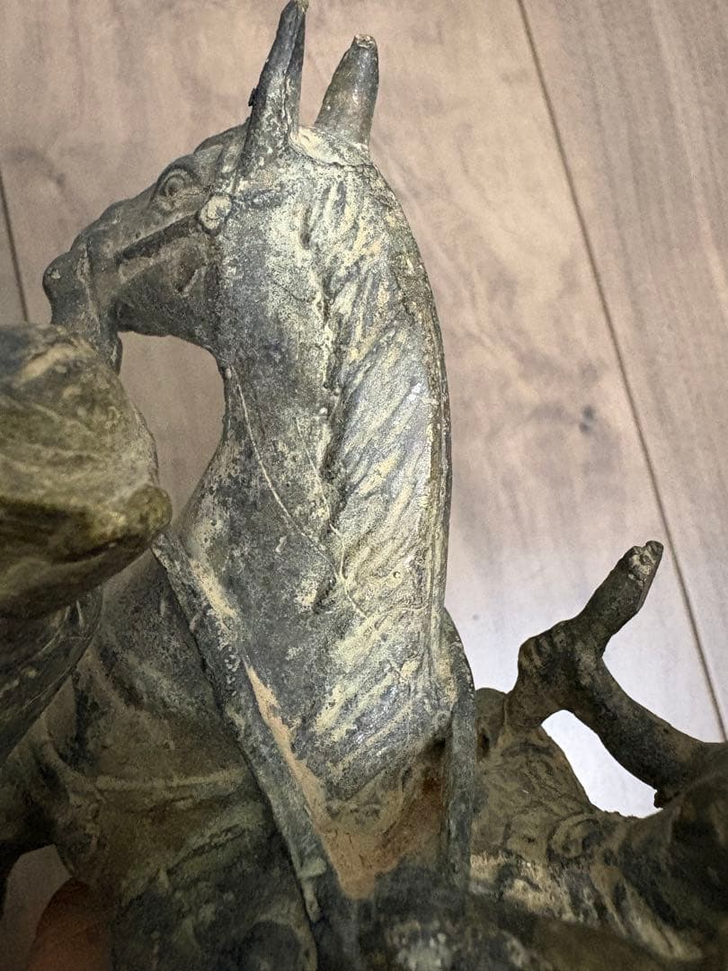 古銅仏像 馬乗 古玩 仏教美術 古銅 置物