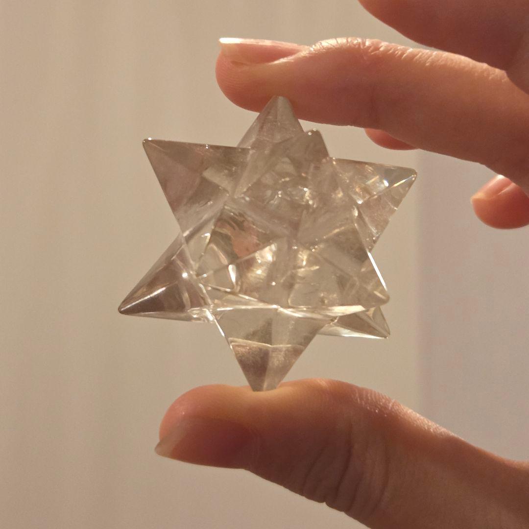 ヒマラヤ天然水晶 アステロイド彫刻 レインボー入り スモーキー水晶