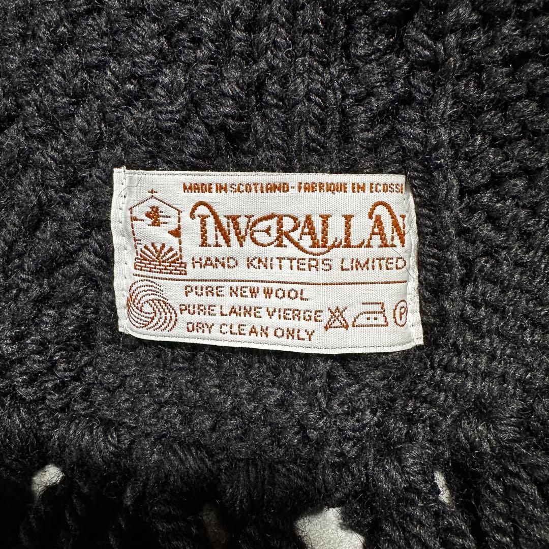 INVERALLAN インバーアラン ハンドニット マフラー ブラック