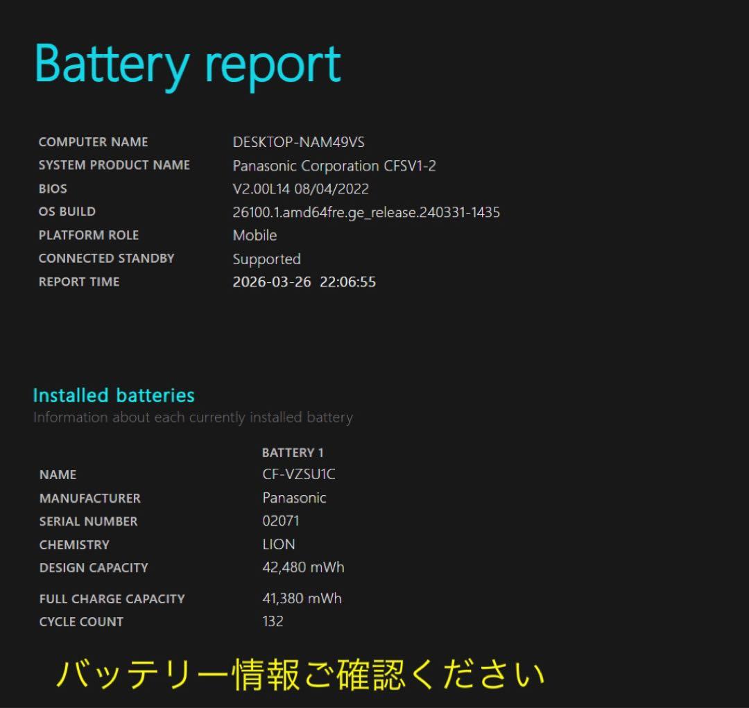 累積1950H レッツノート CF-SV1/11世代i5/16GB/office