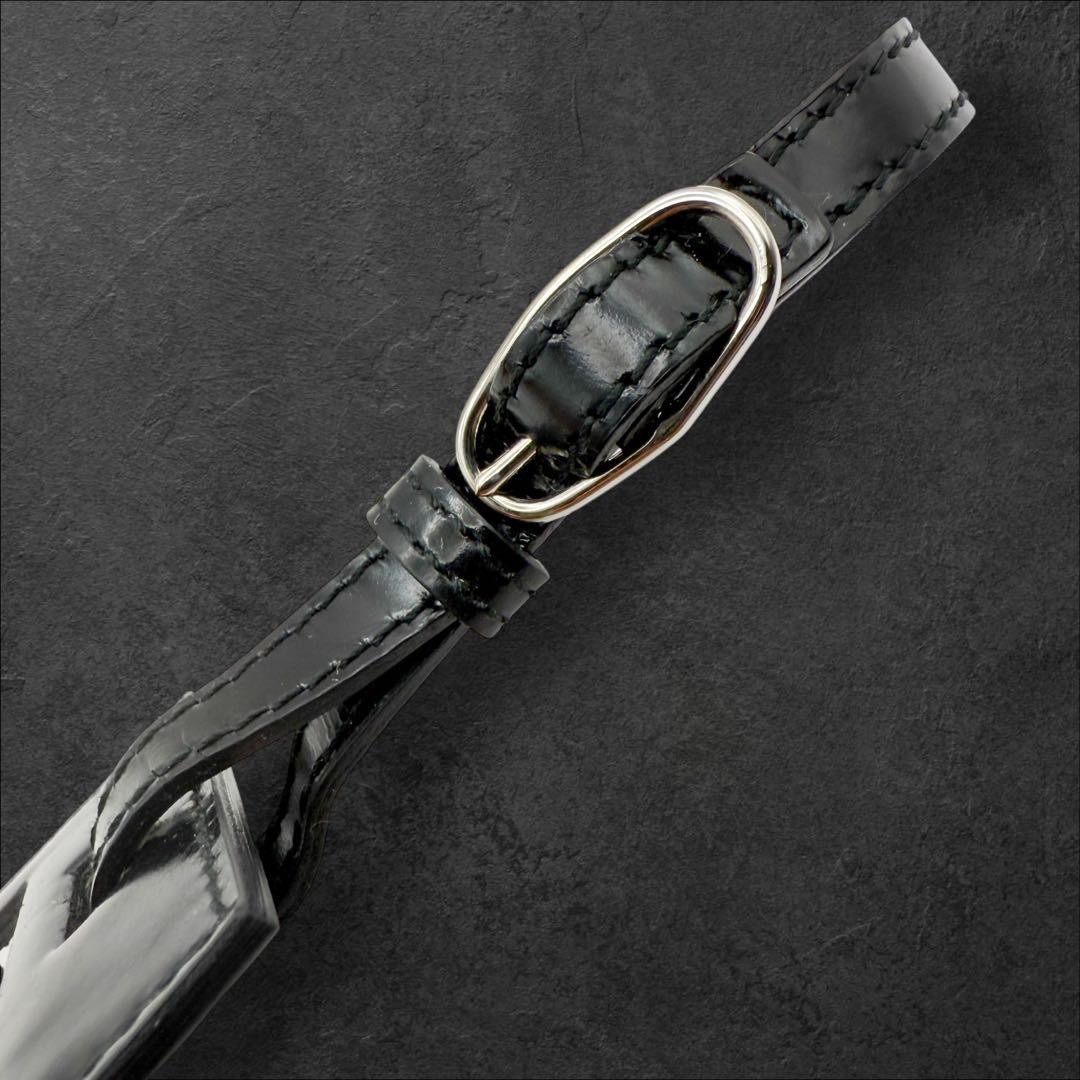 グッチ GUCCI ラゲージタグ ブランドロゴ 名札 ミラー仕様 ブラック