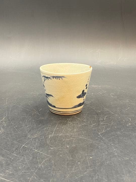 古伊万里　江戸中期　染付　蕎麦猪口　松竹梅図