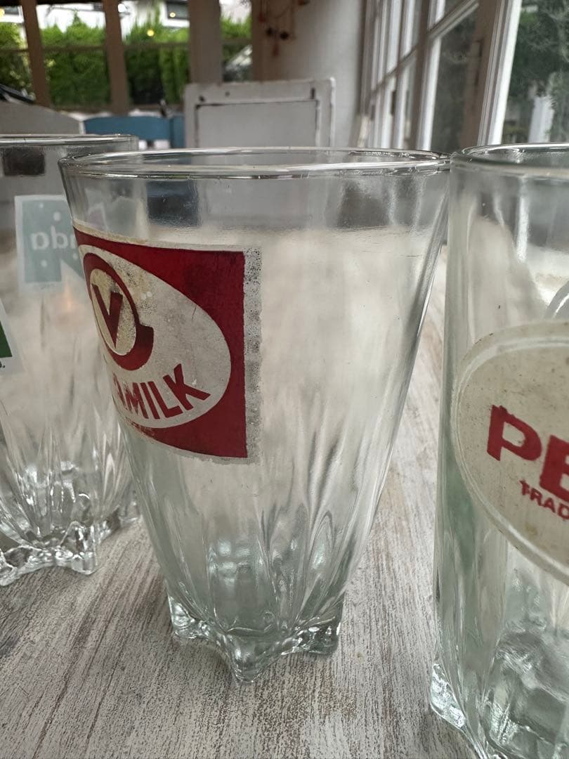 PEPSI Mirinda V2 MILK アンティークグラス 6個セット【E】