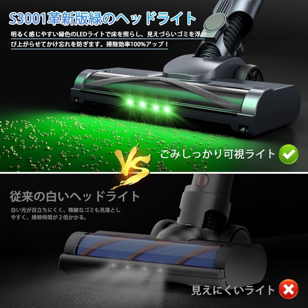 掃除機 コードレス　2026年版　120Kpa超強力　LED　65分連続　自立