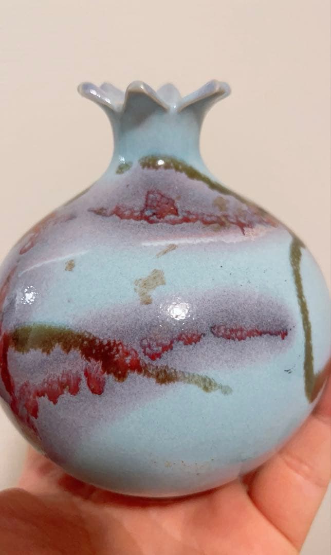 宋鈞窯石榴尊　石榴花瓶 ザクロ　陶芸　骨董品　古美術品
