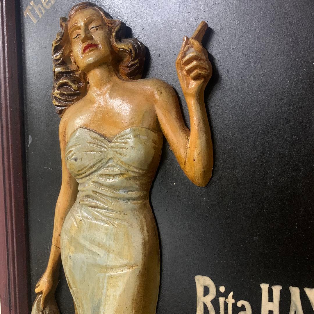 激レア！1940' Rita Hayworth Gilda映画看板レリーフアート