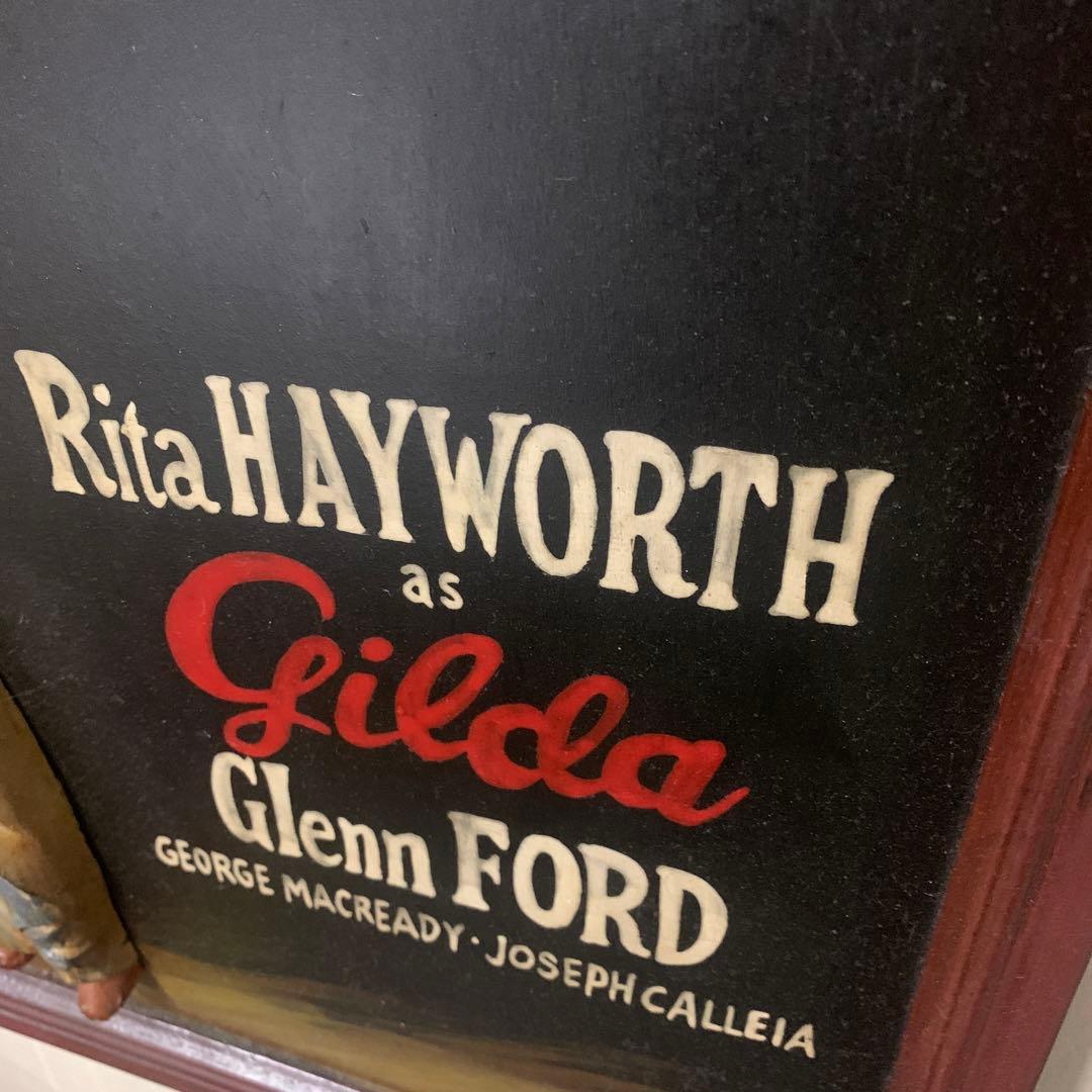 激レア！1940' Rita Hayworth Gilda映画看板レリーフアート