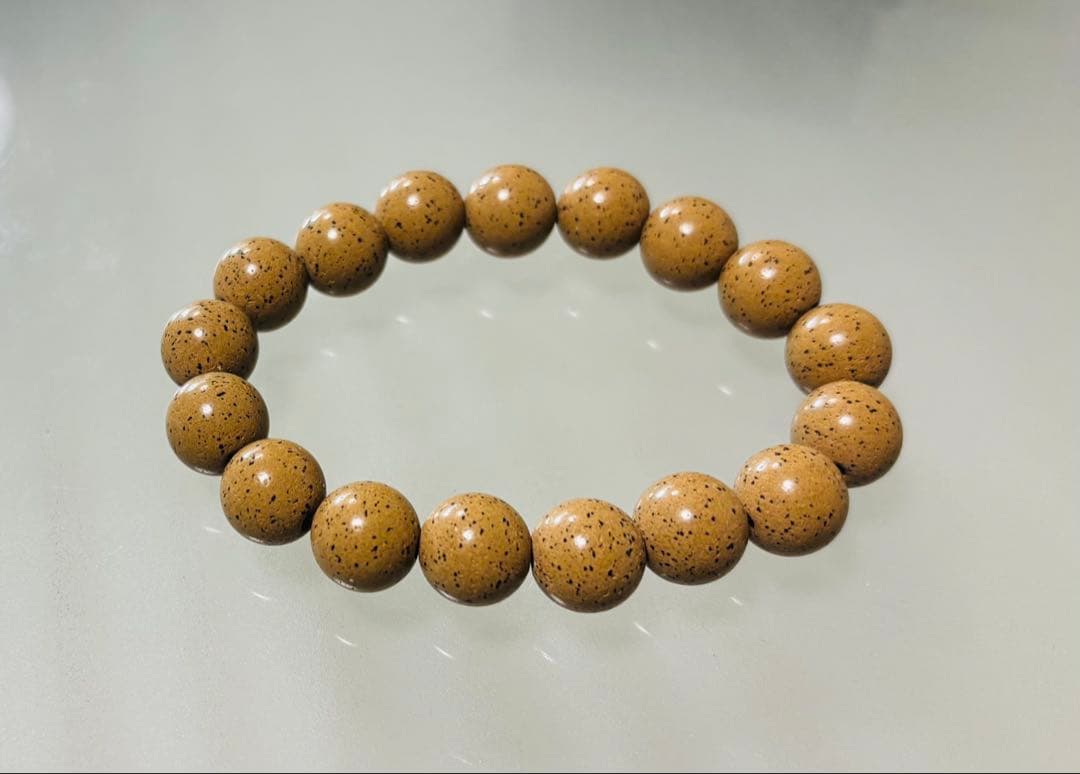 「万病の薬石」北投石 ブレスレット径１６ｃｍ（証明書付き）１２mm珠