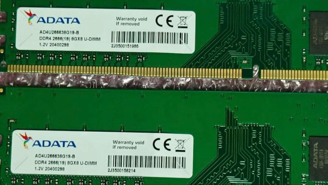DDR4 8GBx2枚 16GB pc4-2666 動作確認済み