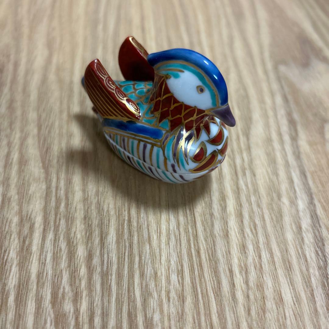 京都　清水焼　京焼　高野昭阿弥 香合 色絵 おしどり 平安 昭阿弥作 鳥