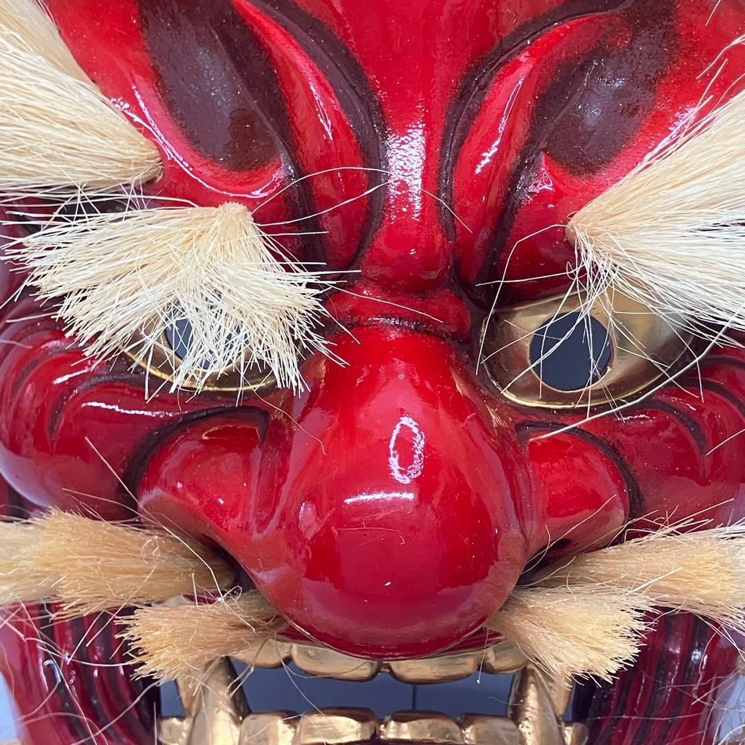 【極美品】六郷山房作 高千穂神楽 お面 猿田彦命 天狗 魔除け 開運 縁起物