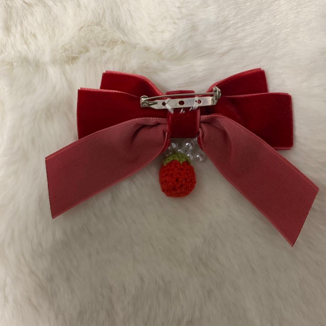 きゃんナナ　新品　Ｓ　ブローチ付冬いちごファーコート　ローズピンク