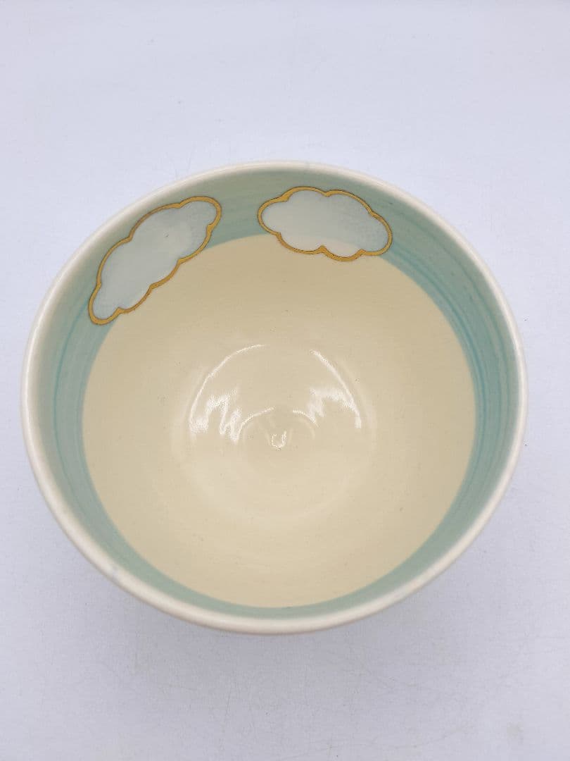 d128【新品・未使用】茶碗 色絵 ツバメ 加藤起楽 紙箱 茶道具