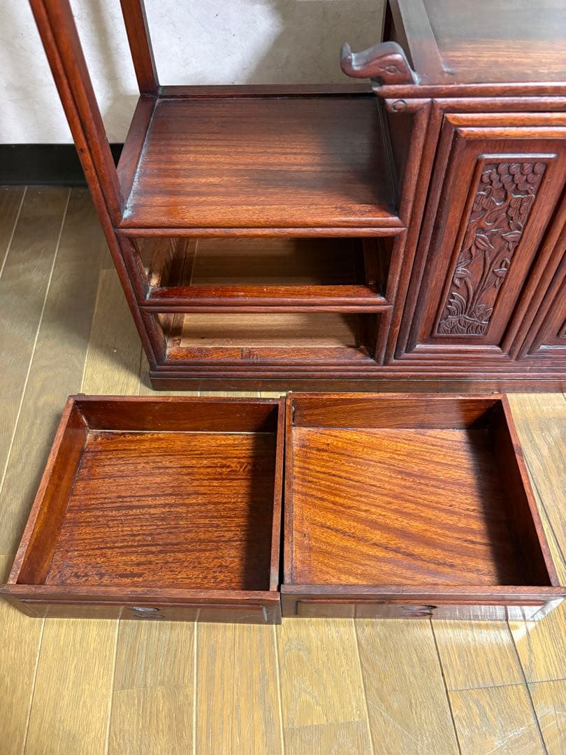 家具 小型茶棚 /飾り棚/収納棚 透かし彫り/レトロ/箪笥