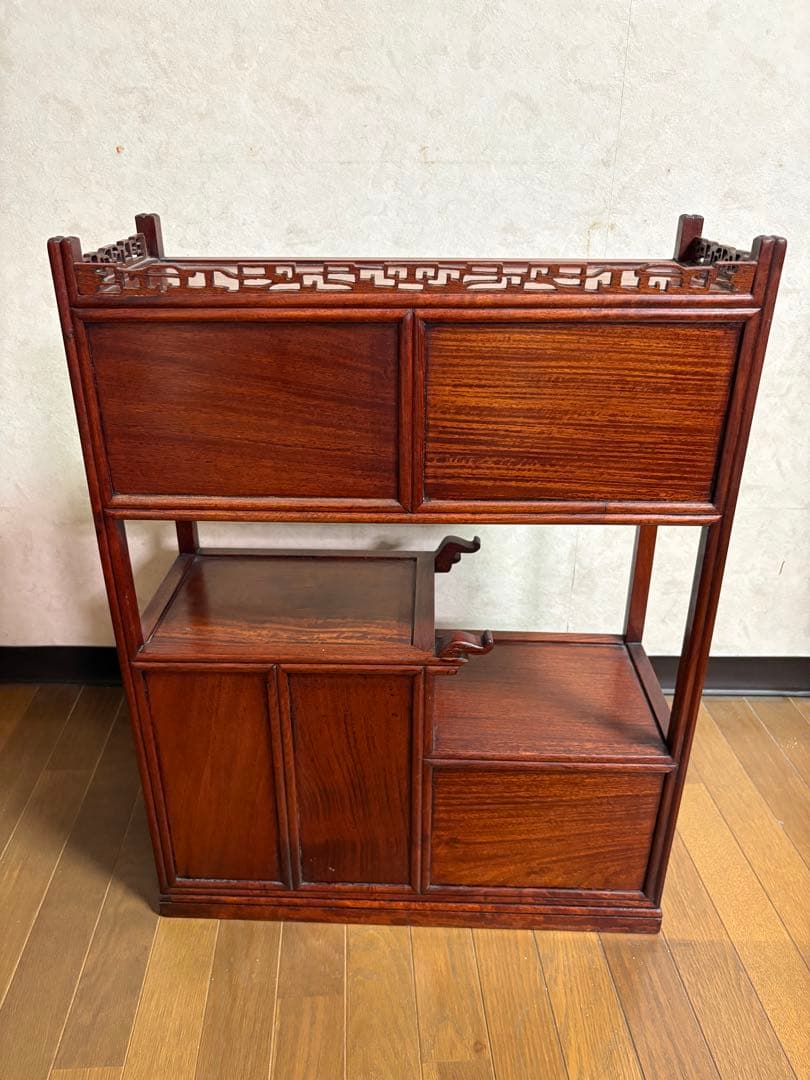 家具 小型茶棚 /飾り棚/収納棚 透かし彫り/レトロ/箪笥