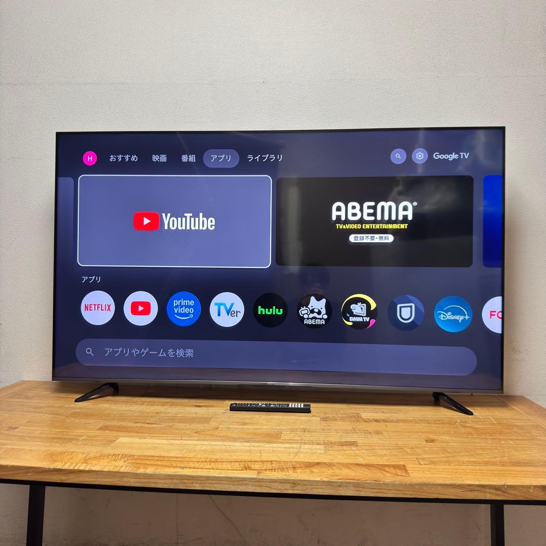 TCL 50V型 4K 液晶テレビ 50C655 量子ドット　動画配信アプリ搭載