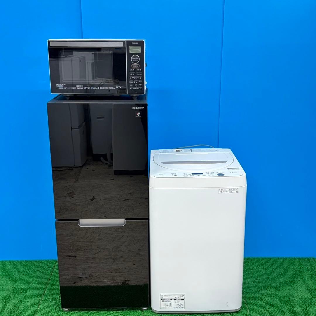 858 SHARP 冷蔵庫　洗濯機　オーブンレンジ　小型　一人暮らし　極美品