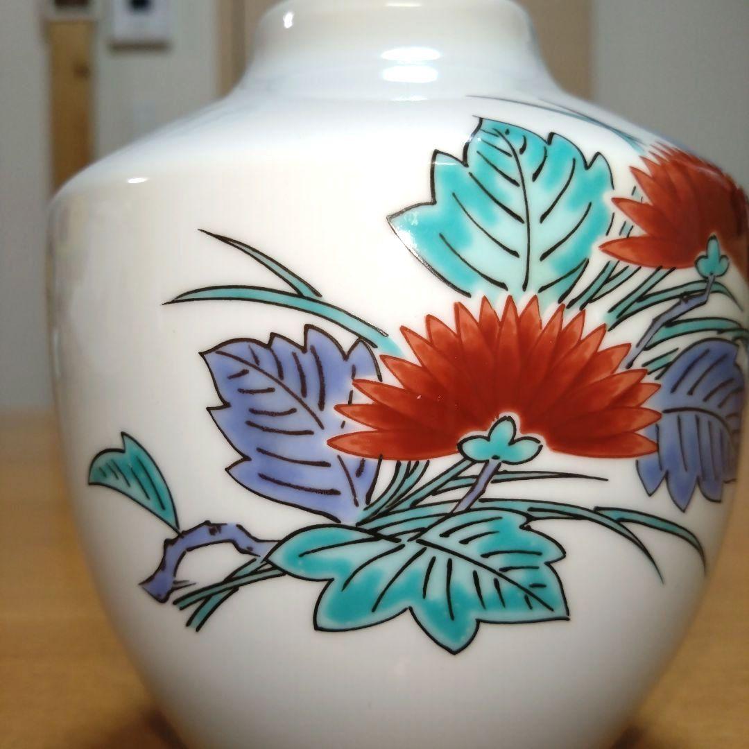 ◆人間国宝◆十三代今泉今右衛門◆錦菊絵花瓶◆有田焼◆色鍋島◆窯元梶謙◆伝統工芸品