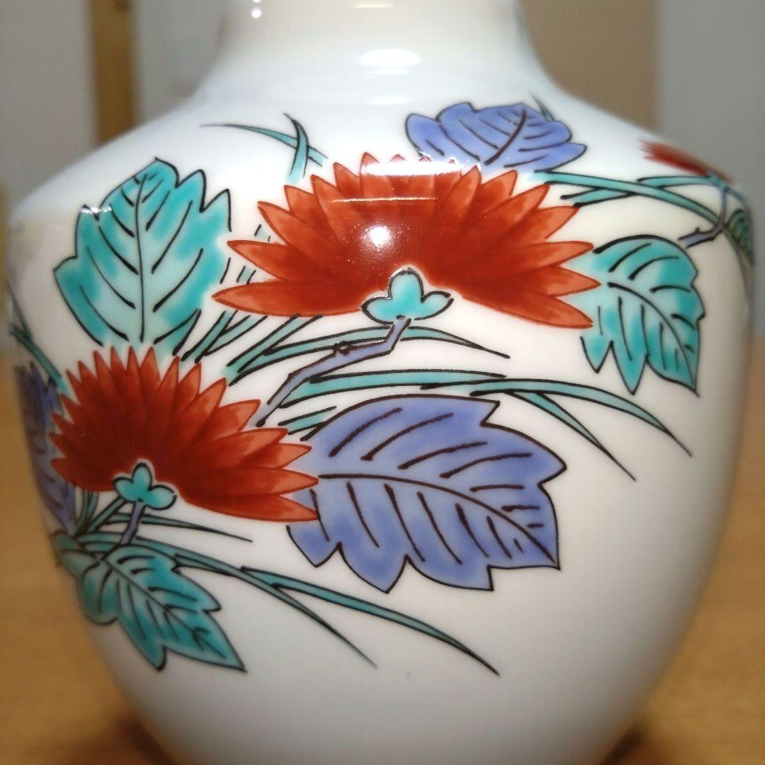 ◆人間国宝◆十三代今泉今右衛門◆錦菊絵花瓶◆有田焼◆色鍋島◆窯元梶謙◆伝統工芸品