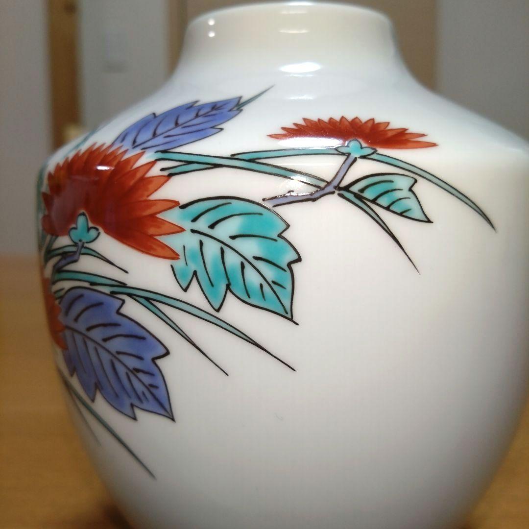 ◆人間国宝◆十三代今泉今右衛門◆錦菊絵花瓶◆有田焼◆色鍋島◆窯元梶謙◆伝統工芸品