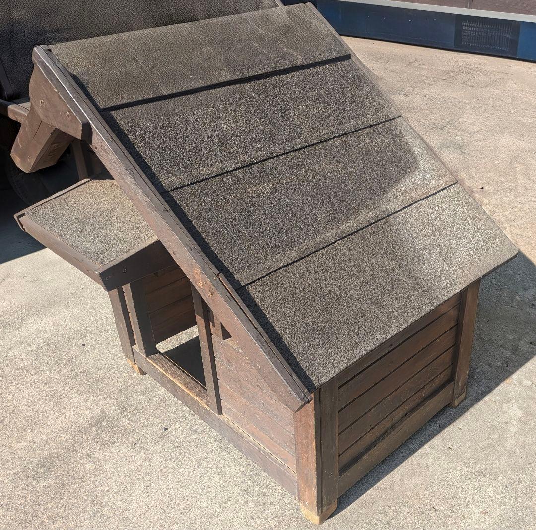 ログハウス風木製犬小屋 中型犬用（使用品）