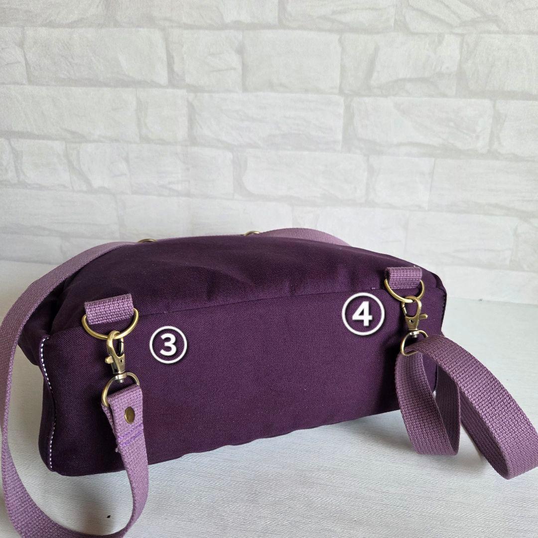 【SALE】ボストン型4way バッグ(M)　帆布×お花　ハンドメイド