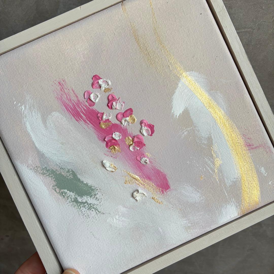 現代アート　テクスチャーアート　花　桜　モダン　アートパネル　インテリア　抽象画