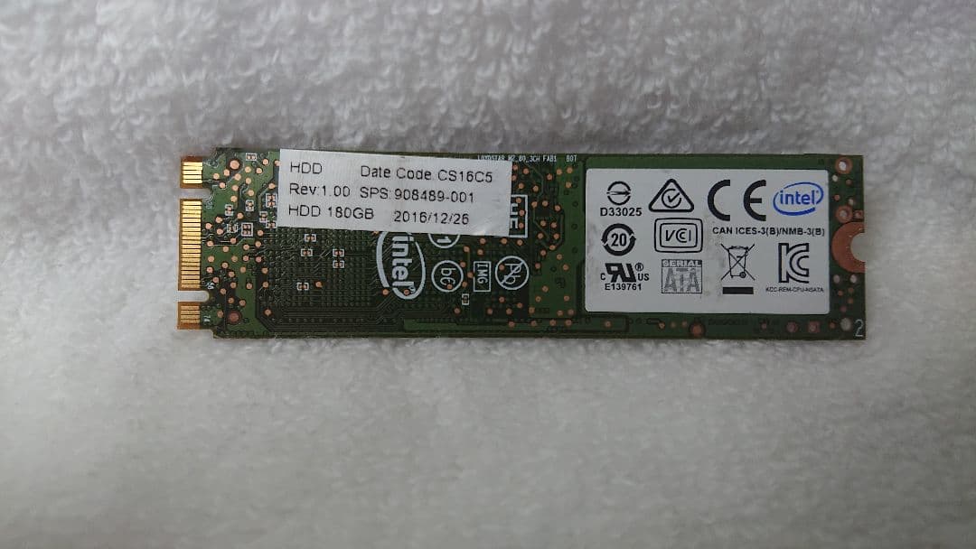 Intel製法人企業向け 中古M.2 SSD (TLC) 180GB 1枚