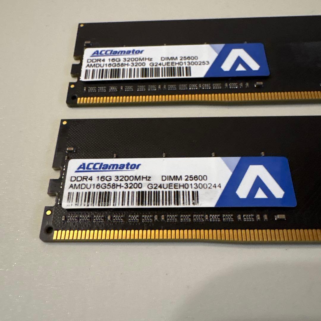 ACClamator DDR4 16GB 3200MHz DIMMメモリ 2枚