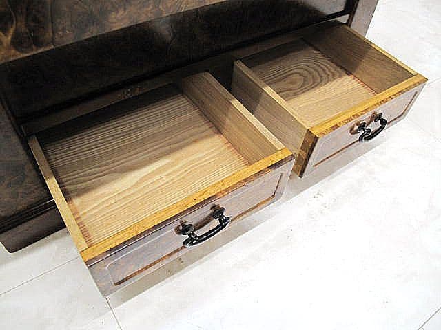 希少品 花梨瘤材 総玉杢長火鉢 　関西長火鉢　座敷火鉢　時代火鉢　茶室　孔雀杢