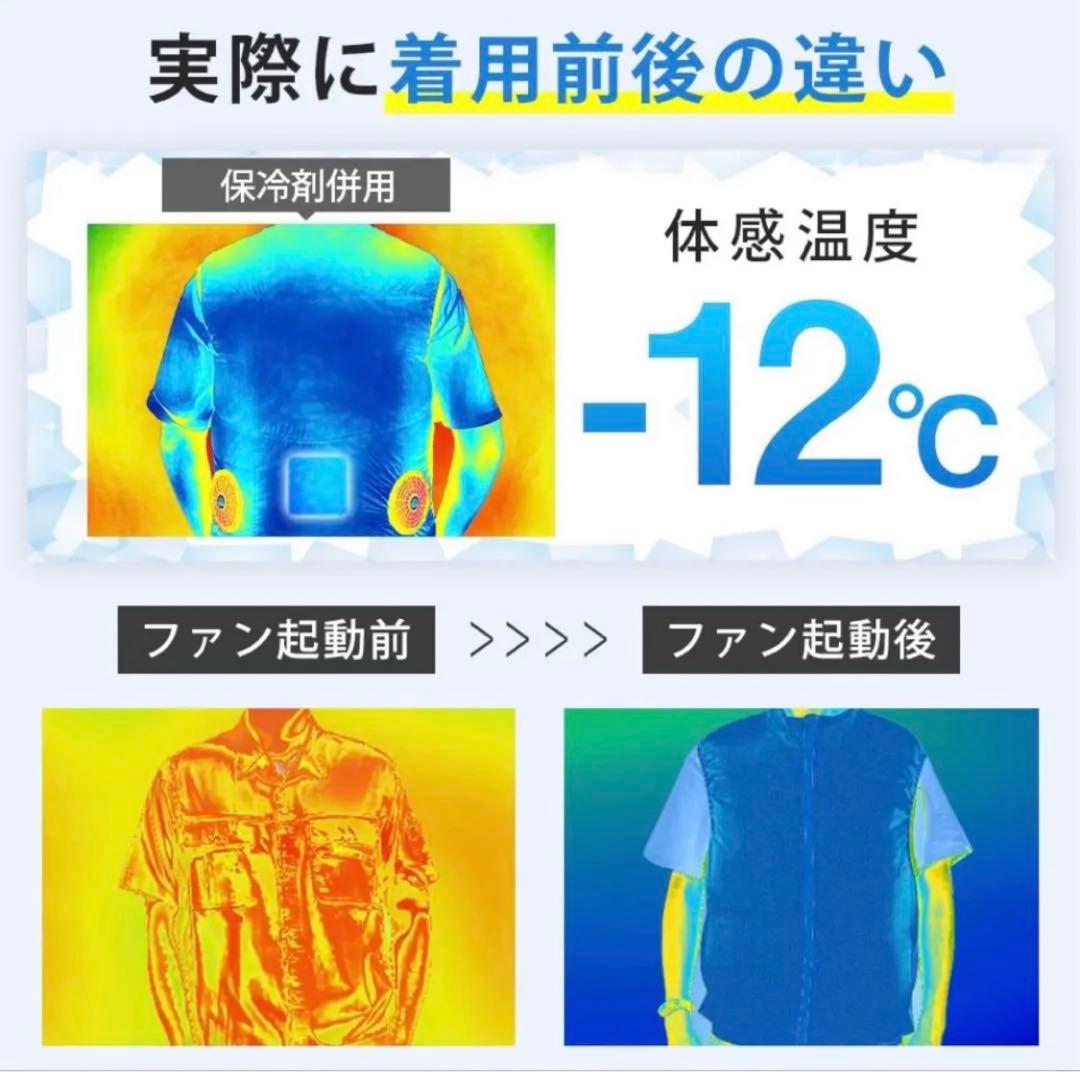 空調服　20000mAh 冷却服　空調ウェア　XL ファンセット　ベスト