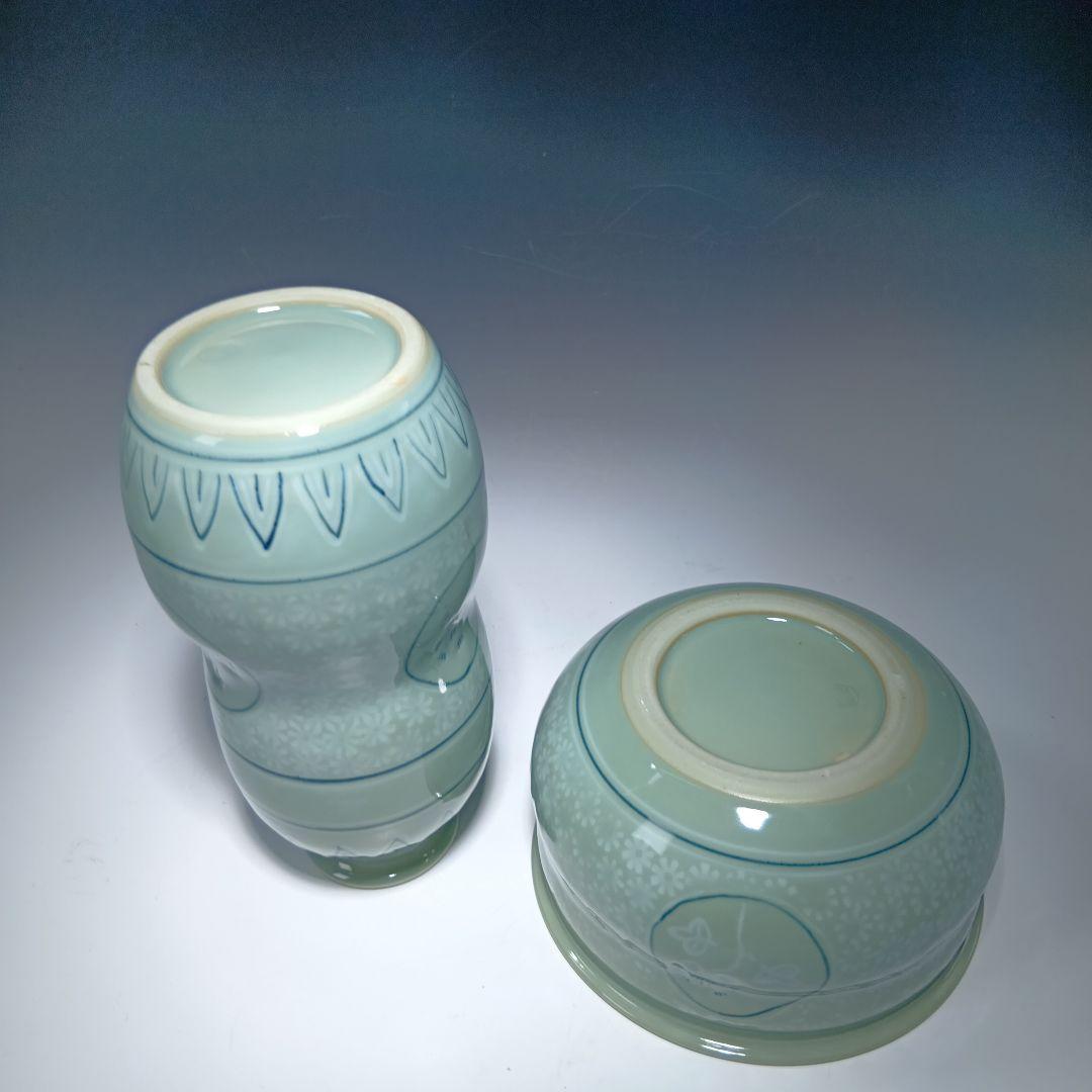 値下げ茶道具　手塚祥堂　高麗青磁皆具一式　 美品　共箱