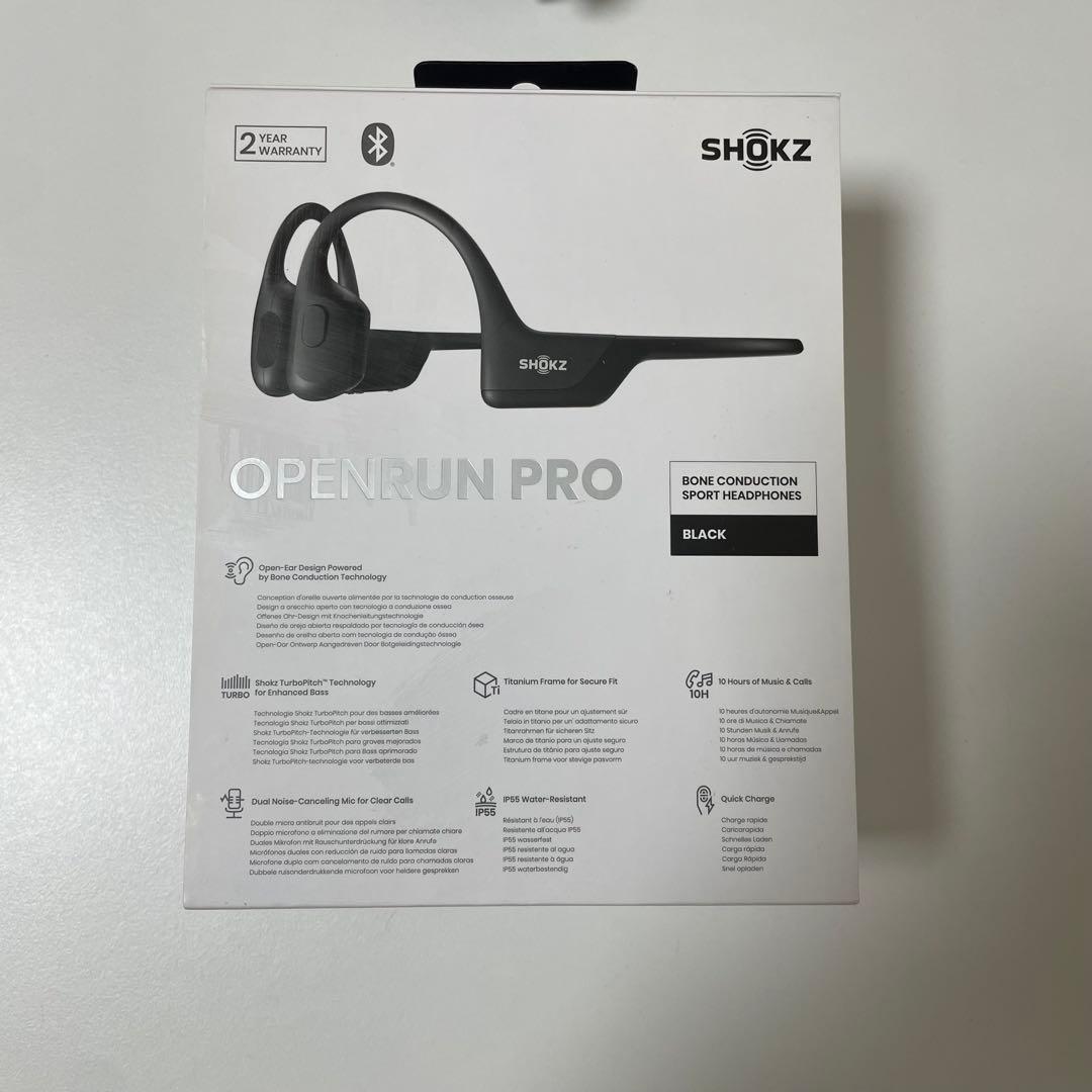 SHOKZ OPENRUN PRO骨伝導イヤホン　ブラック