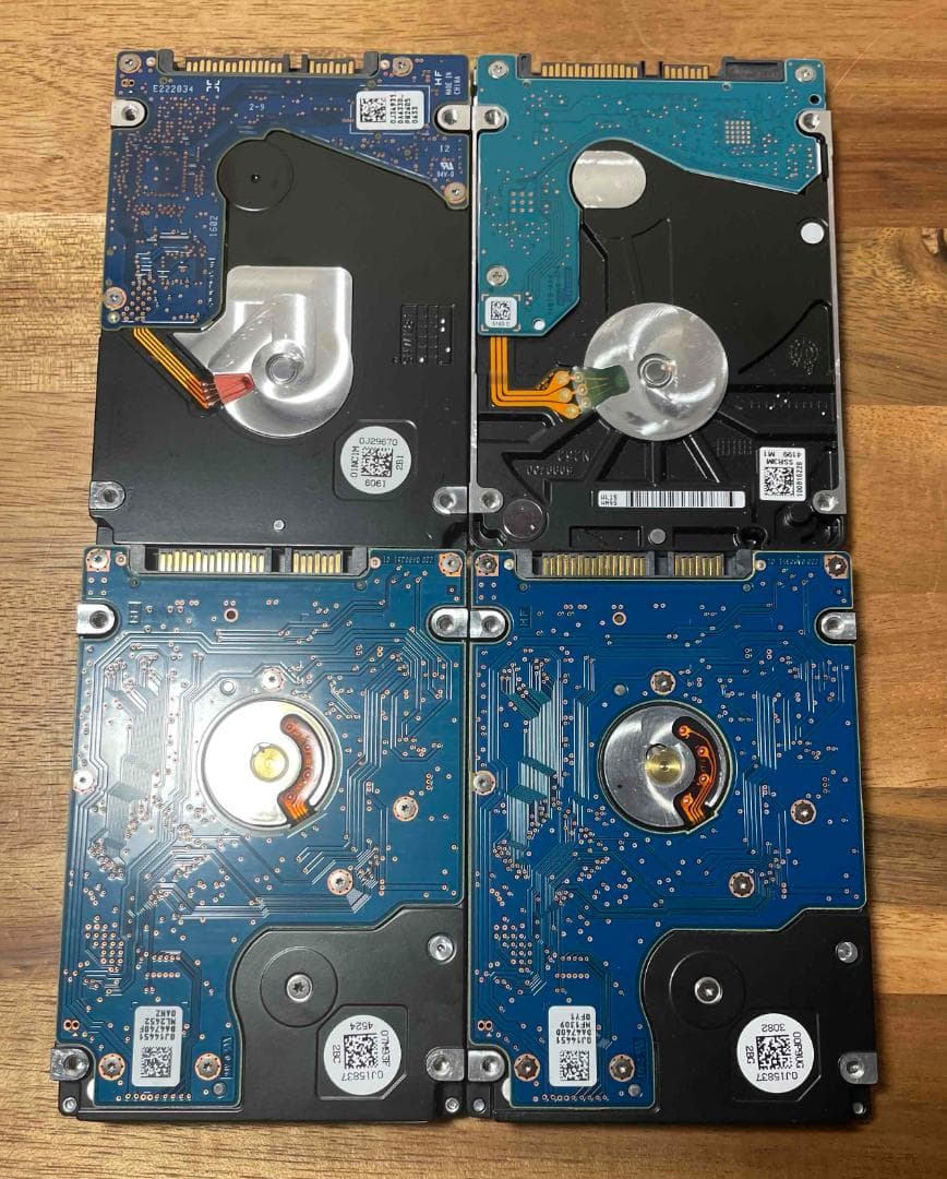 4枚セット 各種メーカー 2.5インチHDD 500～750GB 厚さ7，9mm