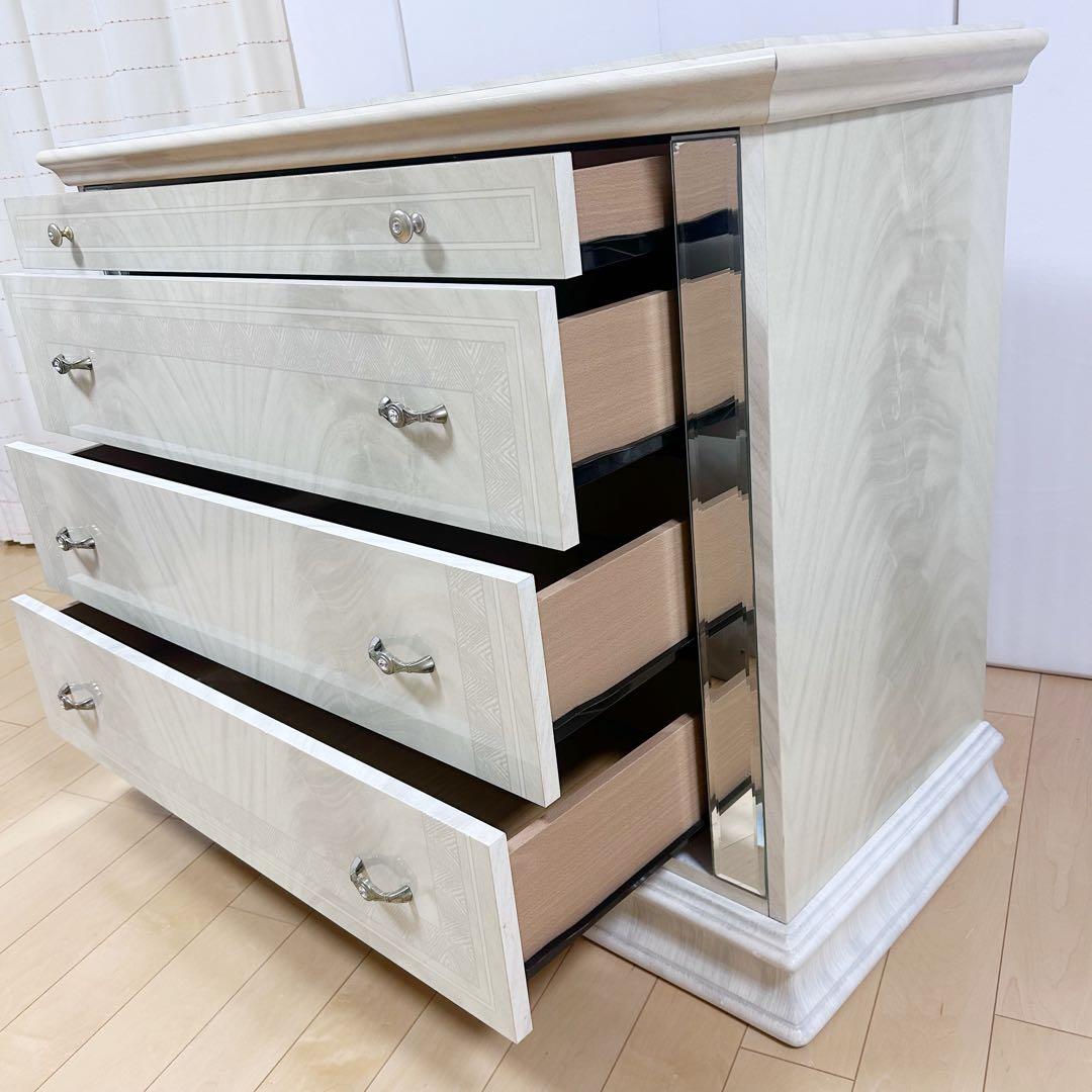 Eddi Rose エディーローズ　イタリア製　4段チェスト　白家具　姫家具