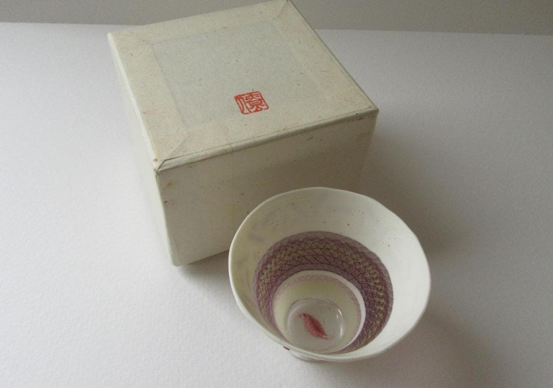 希少 コアガラス 作道僚子 酒器 盃
