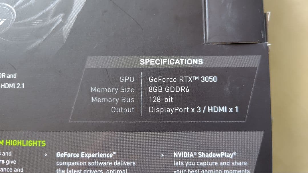 グラフィックボード・グラボ・ビデオカード MSI GeForce RTX 3050 VENTUS 2X 8G OC