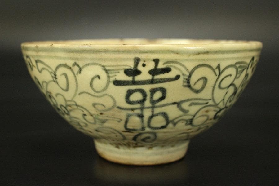 中国美術 染付 碗 茶道具(ZE747)