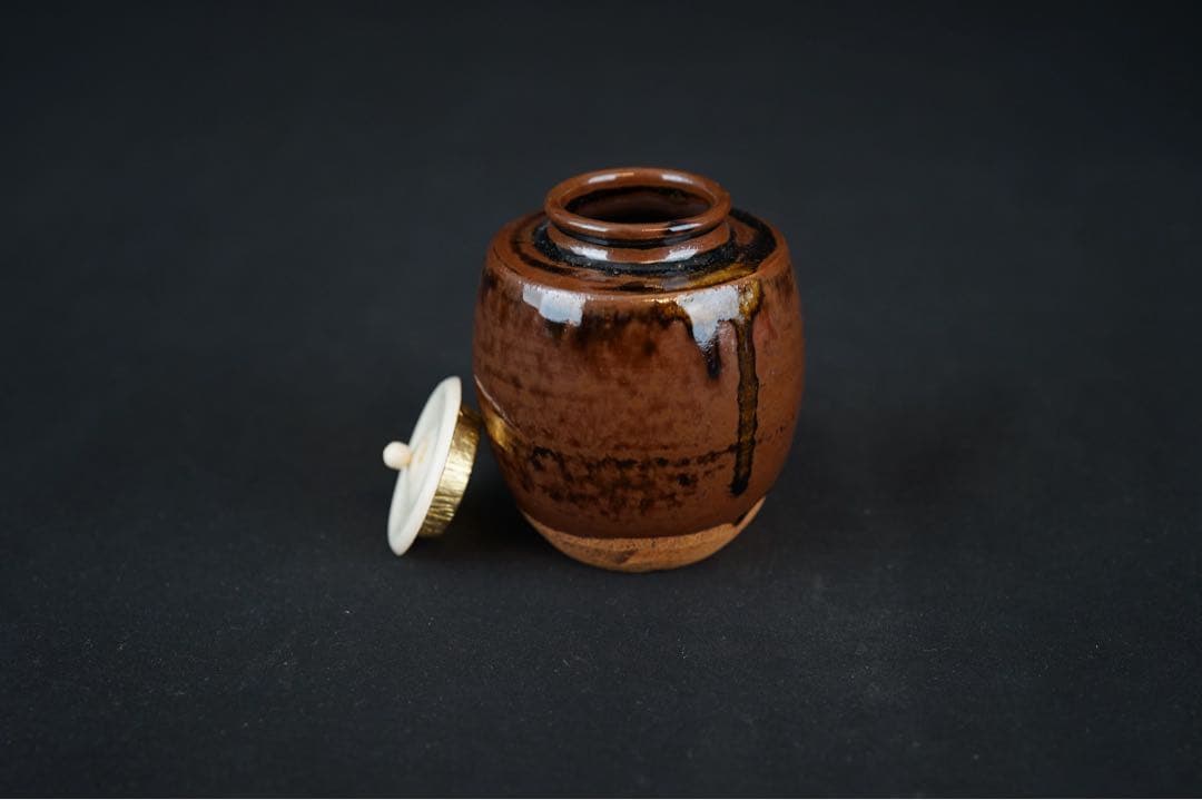 美濃焼 佐治光寿 中興名物写 真如堂 茶入 共箱 茶道具