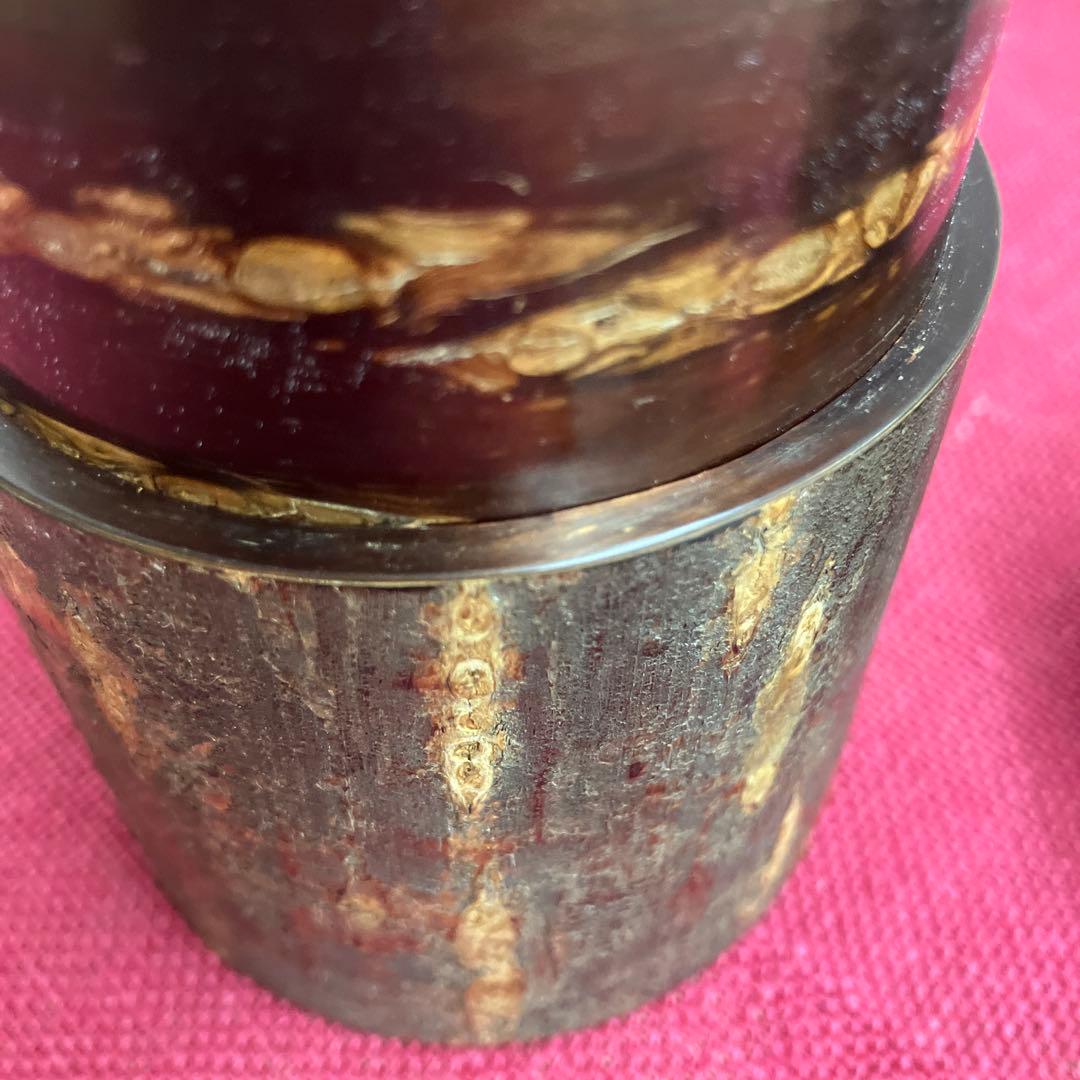 樺細工さくら散らし茶筒