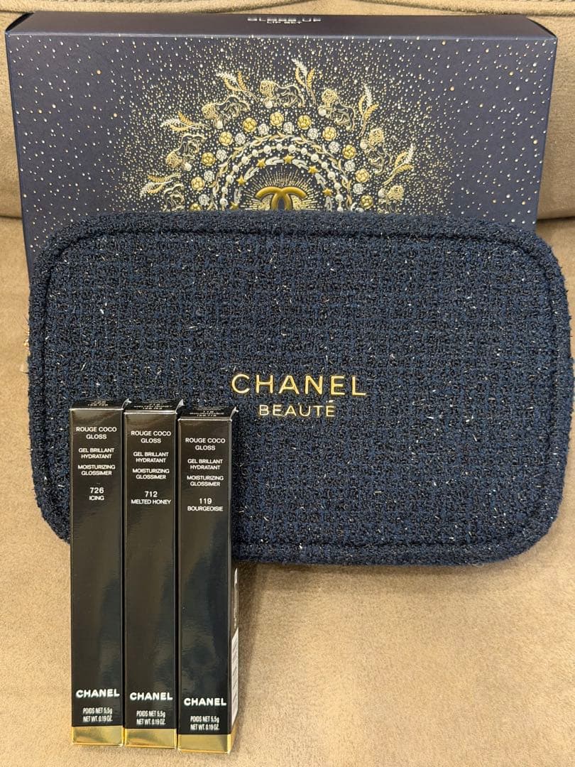 新品 CHANEL 限定品 ルージュココグロス トリオセット ポーチ付